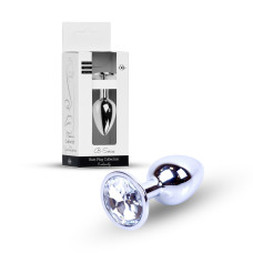 Анальная пробка B – Series HeavyFun Classic Jewellery Silver Plug, диаметр 2,7 см, длина 7 см, Clear
