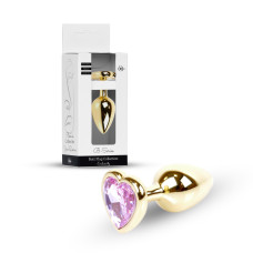 Анальна пробка B - Series HeavyFun Heart Jewellery Gold Plug, діаметр 2,7 см, довжина 7 см, Pink