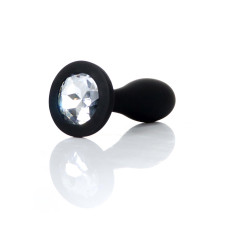 Анальная пробка B - Series HeavyFun Bullet Jewellery Silicone Black Plug, диаметр 2 см, длина 7,7 см, Clear