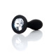 Анальная пробка B - Series HeavyFun Bullet Jewellery Silicone Black Plug, диаметр 2 см, длина 7,7 см, Clear