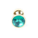 Анальна пробка B - Series HeavyFun Classic Jewellery Gold Plug, діаметр 2,7 см, довжина 7 см, Green