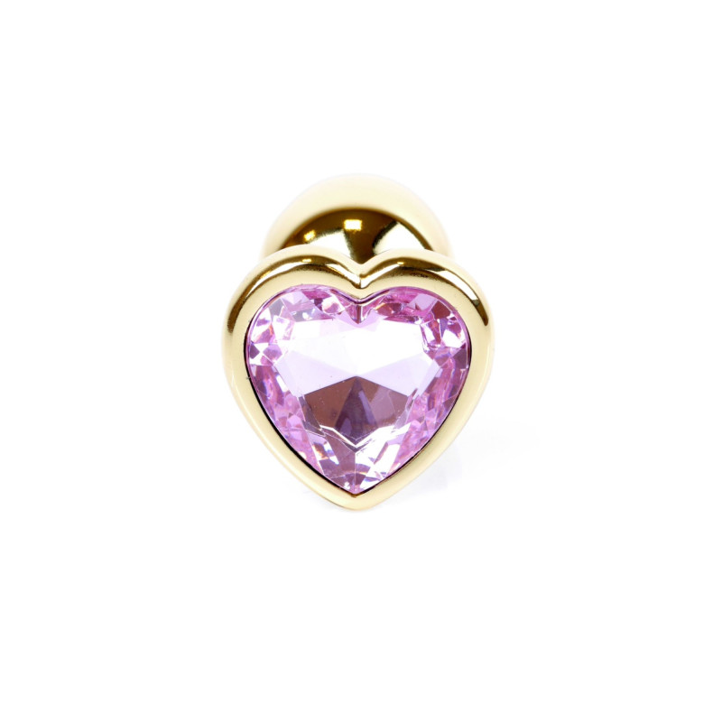 Анальна пробка B - Series HeavyFun Heart Jewellery Gold Plug, діаметр 2,7 см, довжина 7 см, Pink