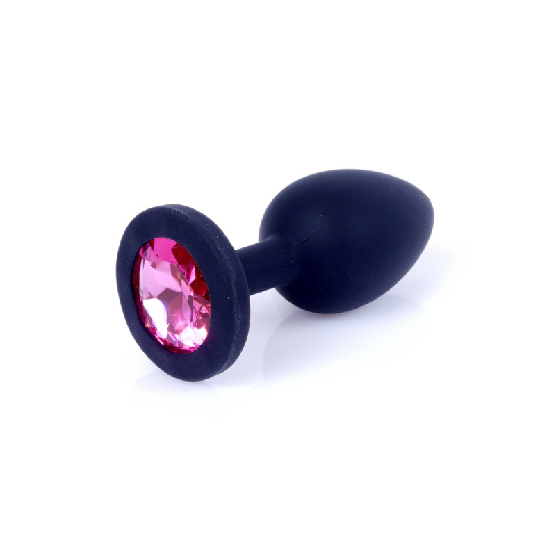 Анальная пробка B - Series HeavyFun Classic Jewellery Silicone Black Plug, диаметр 2,7 см, длина 7 см, Pink