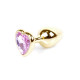 Анальна пробка B - Series HeavyFun Heart Jewellery Gold Plug, діаметр 2,7 см, довжина 7 см, Pink