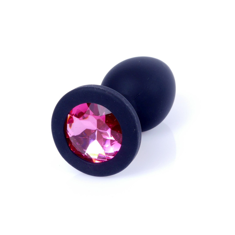 Анальная пробка B - Series HeavyFun Classic Jewellery Silicone Black Plug, диаметр 2,7 см, длина 7 см, Pink