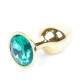 Анальна пробка B - Series HeavyFun Classic Jewellery Gold Plug, діаметр 2,7 см, довжина 7 см, Green