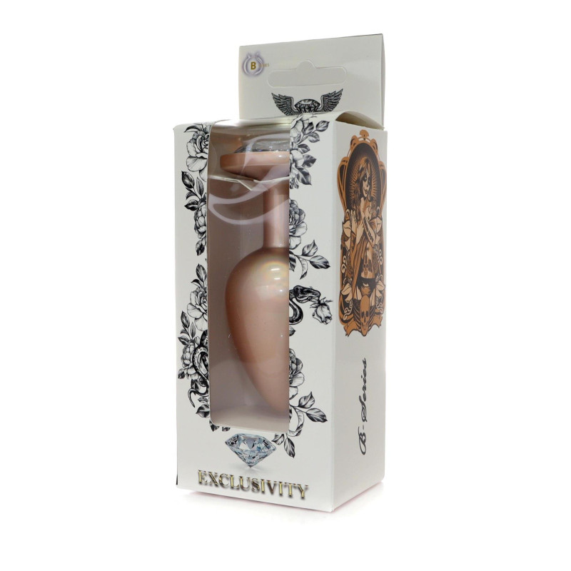 Анальна пробка B - Series HeavyFun Pearl Classic Jewellery Gold Plug Clear L