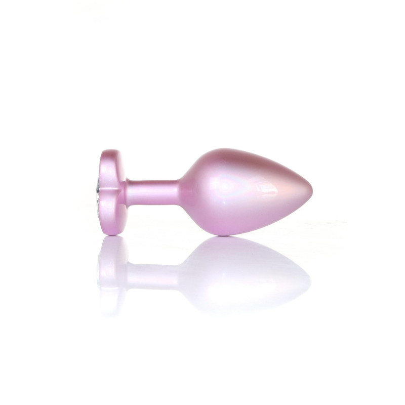 Анальна пробка B - Series HeavyFun Pearl Heart Jewellery Pink Plug Clear M
