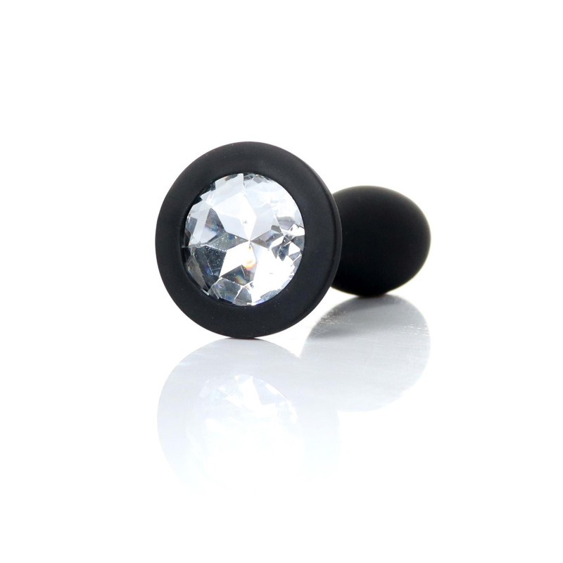 Анальная пробка B - Series HeavyFun Bullet Jewellery Silicone Black Plug, диаметр 2 см, длина 7,7 см, Clear