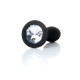 Анальная пробка B - Series HeavyFun Bullet Jewellery Silicone Black Plug, диаметр 2 см, длина 7,7 см, Clear