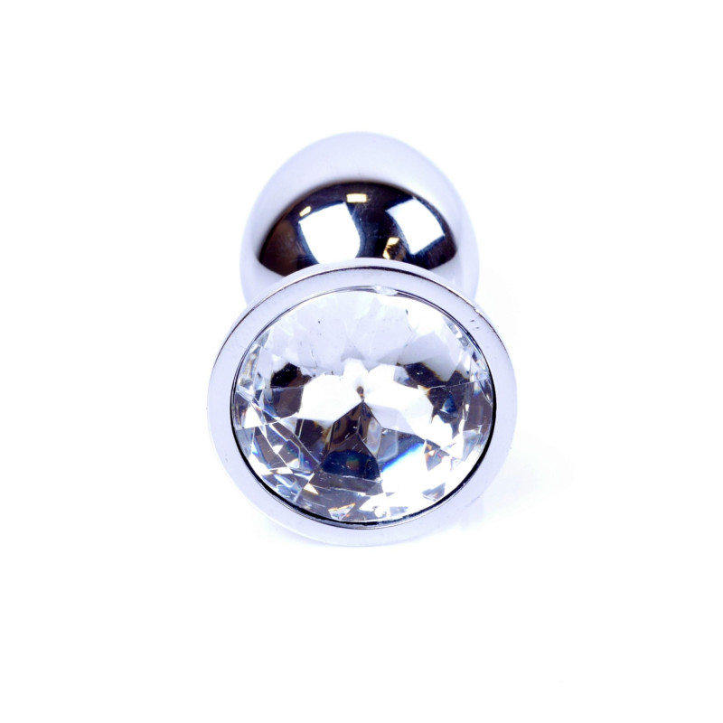 Анальная пробка B – Series HeavyFun Classic Jewellery Silver Plug, диаметр 2,7 см, длина 7 см, Clear