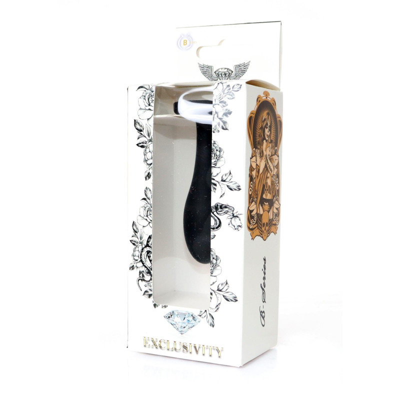 Анальная пробка B - Series HeavyFun Bullet Jewellery Silicone Black Plug, диаметр 2 см, длина 7,7 см, Clear
