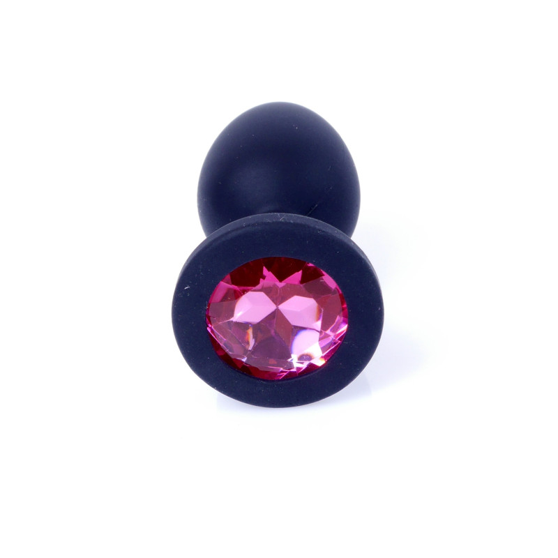 Анальная пробка B - Series HeavyFun Classic Jewellery Silicone Black Plug, диаметр 2,7 см, длина 7 см, Pink
