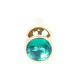 Анальна пробка B - Series HeavyFun Long Jewellery Gold Plug, діаметр 3 см, довжина 9,5 см, Green