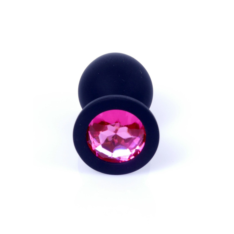 Анальна пробка B - Series HeavyFun Classic Jewellery Silicone Black Plug, діаметр 3,5 см, довжина 8 см, Pink