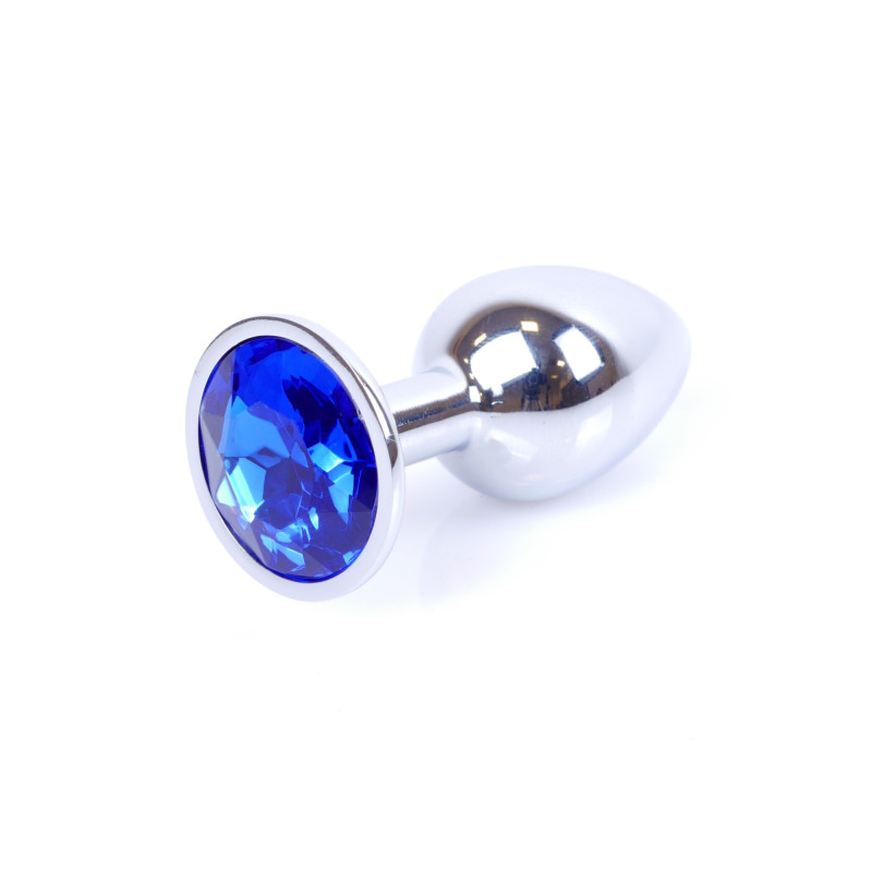 Анальная пробка B - Series HeavyFun Classic Jewellery Silver Plug, диаметр 2,7 см, длина 7 см, Dark Blue