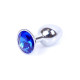 Анальная пробка B - Series HeavyFun Classic Jewellery Silver Plug, диаметр 2,7 см, длина 7 см, Dark Blue