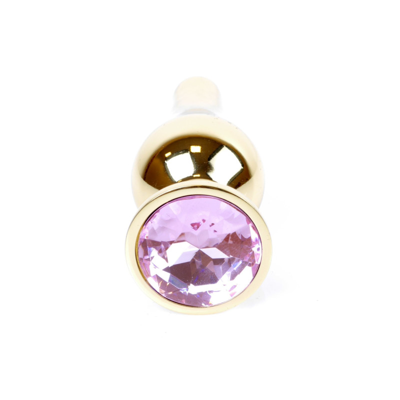 Анальна пробка B - Series HeavyFun Long Jewellery Gold Plug, діаметр 3 см, довжина 9,5 см, Pink