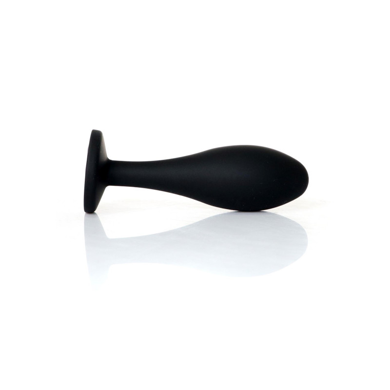 Анальна пробка B - Series HeavyFun Bullet Jewellery Silicone Black Plug, діаметр 2,8 см, довжина 9,2 см, Clear