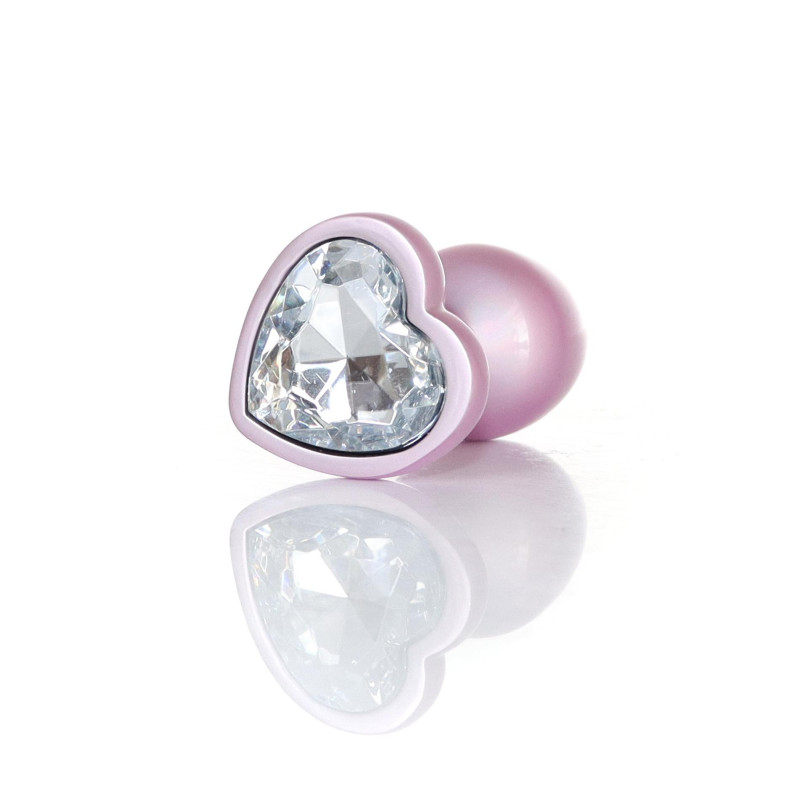 Анальная пробка B - Series HeavyFun Pearl Heart Jewellery Pink Plug Clear S
