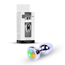 Анальна пробка B - Series HeavyFun Jewellery Silver Plug Disco Flashlight