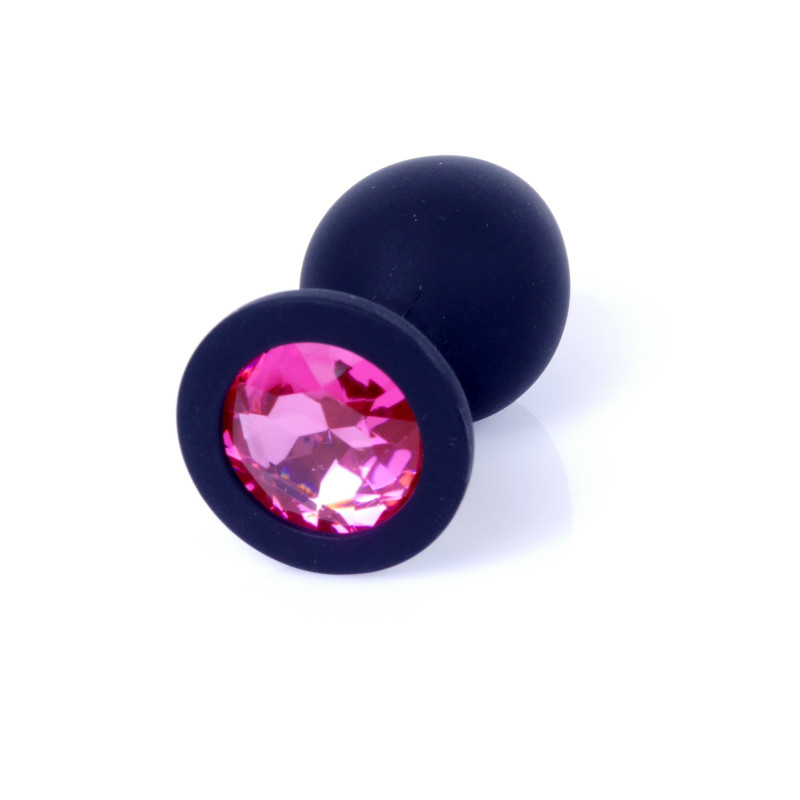 Анальна пробка B - Series HeavyFun Classic Jewellery Silicone Black Plug, діаметр 3,5 см, довжина 8 см, Pink