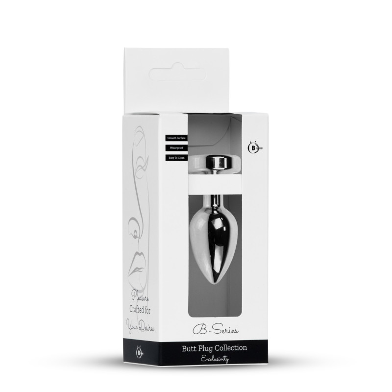 Анальна пробка B - Series HeavyFun Jewellery Silver Plug Disco Flashlight