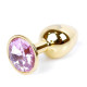 Анальна пробка B - Series HeavyFun Classic Jewellery Gold Plug, діаметр 2,7 см, довжина 7 см, Pink
