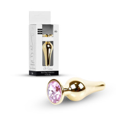 Анальна пробка B - Series HeavyFun Long Jewellery Gold Plug, діаметр 3 см, довжина 9,5 см, Pink