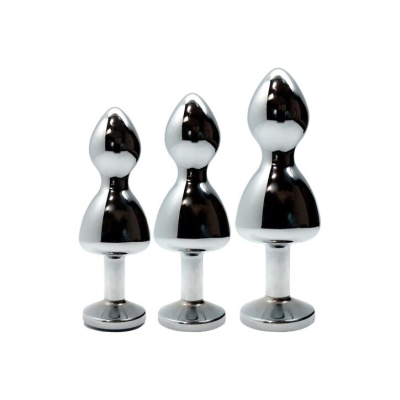 Металлическая анальная пробка Wooomy Lollypop Double Ball Metal Plug Red S диам. 2,8 см, длина 8,5см