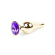 Анальна пробка B - Series HeavyFun Long Jewellery Gold Plug, діаметр 3 см, довжина 9,5 см, Purple