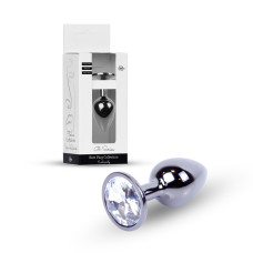 Анальна пробка B - Series HeavyFun Classic Jewellery Dark Silver Plug, діаметр 2,7 см, довжина 7 см, Clear