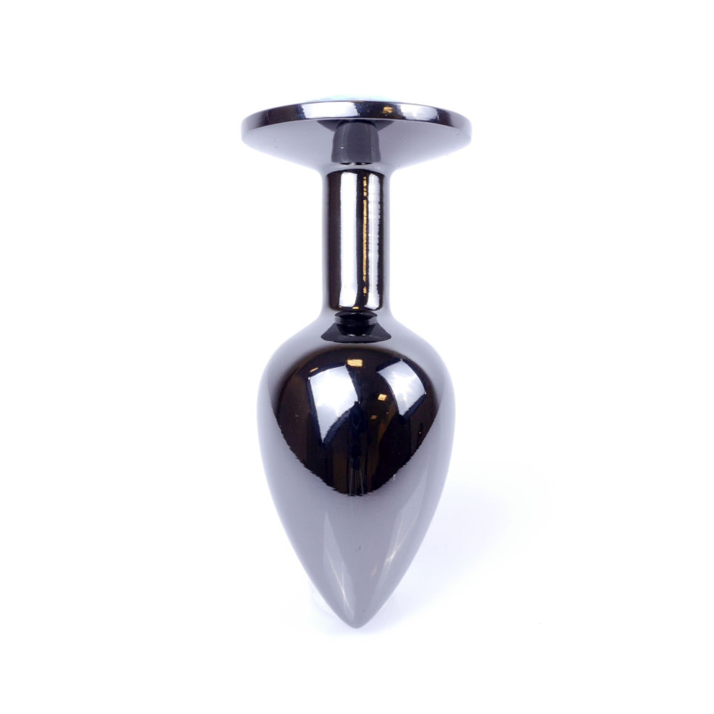 Анальная пробка B – Series HeavyFun Classic Jewellery Dark Silver Plug, диаметр 2,7 см, длина 7 см, Clear