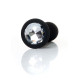Анальна пробка B - Series HeavyFun Bullet Jewellery Silicone Black Plug, діаметр 3,2 см, довжина 10,5 см, Clear