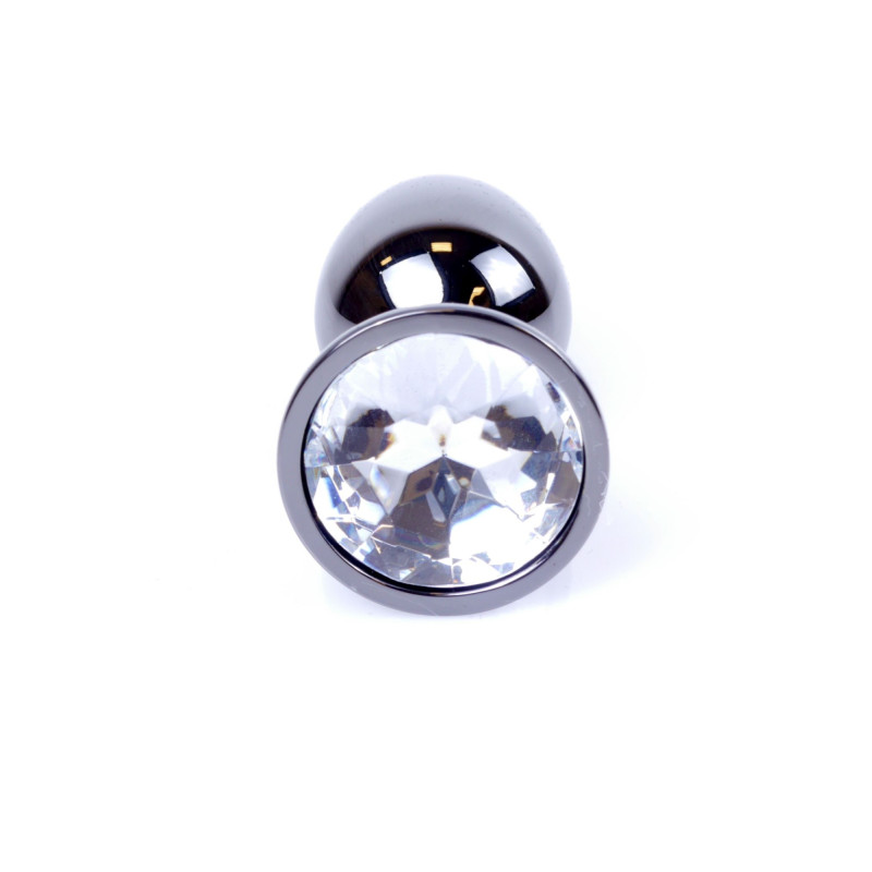 Анальная пробка B – Series HeavyFun Classic Jewellery Dark Silver Plug, диаметр 2,7 см, длина 7 см, Clear