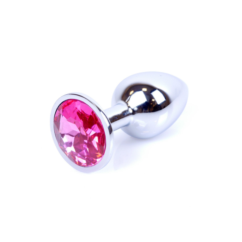 Анальная пробка B - Series HeavyFun Classic Jewellery Silver Plug, диаметр 2,7 см, длина 7 см, Fuchsia
