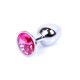 Анальная пробка B - Series HeavyFun Classic Jewellery Silver Plug, диаметр 2,7 см, длина 7 см, Fuchsia