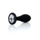 Анальна пробка B - Series HeavyFun Bullet Jewellery Silicone Black Plug, діаметр 3,2 см, довжина 10,5 см, Clear