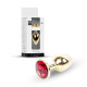 Анальна пробка B - Series HeavyFun Classic Jewellery Gold Plug, діаметр 2,7 см, довжина 7 см, Red