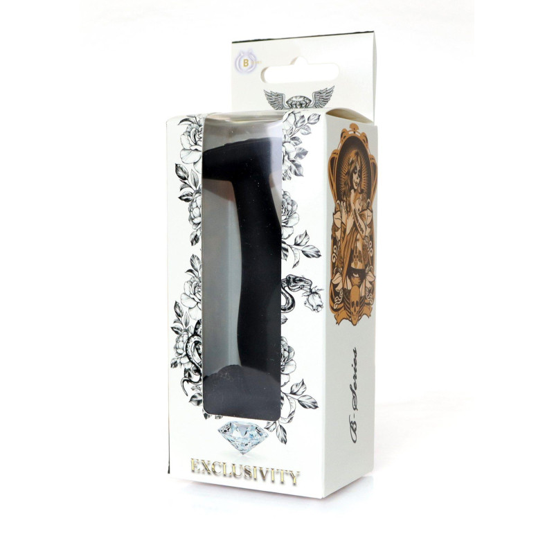 Анальна пробка B - Series HeavyFun Bullet Jewellery Silicone Black Plug, діаметр 3,2 см, довжина 10,5 см, Clear