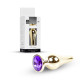Анальна пробка B - Series HeavyFun Long Jewellery Gold Plug, діаметр 3 см, довжина 9,5 см, Purple