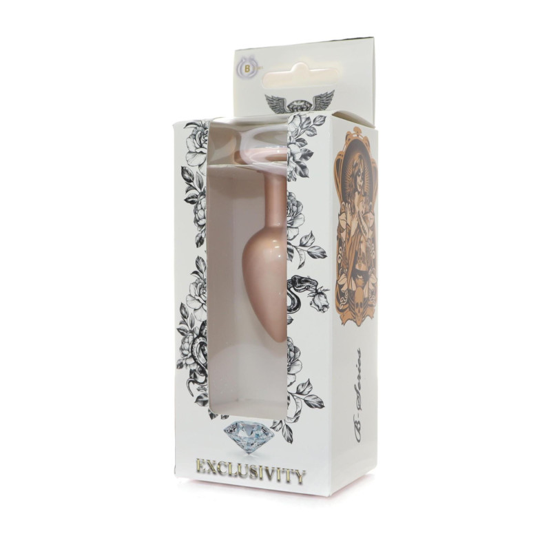 Анальная пробка B - Series HeavyFun Pearl Classic Jewellery Gold Plug Clear S