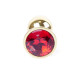 Анальна пробка B - Series HeavyFun Classic Jewellery Gold Plug, діаметр 2,7 см, довжина 7 см, Red