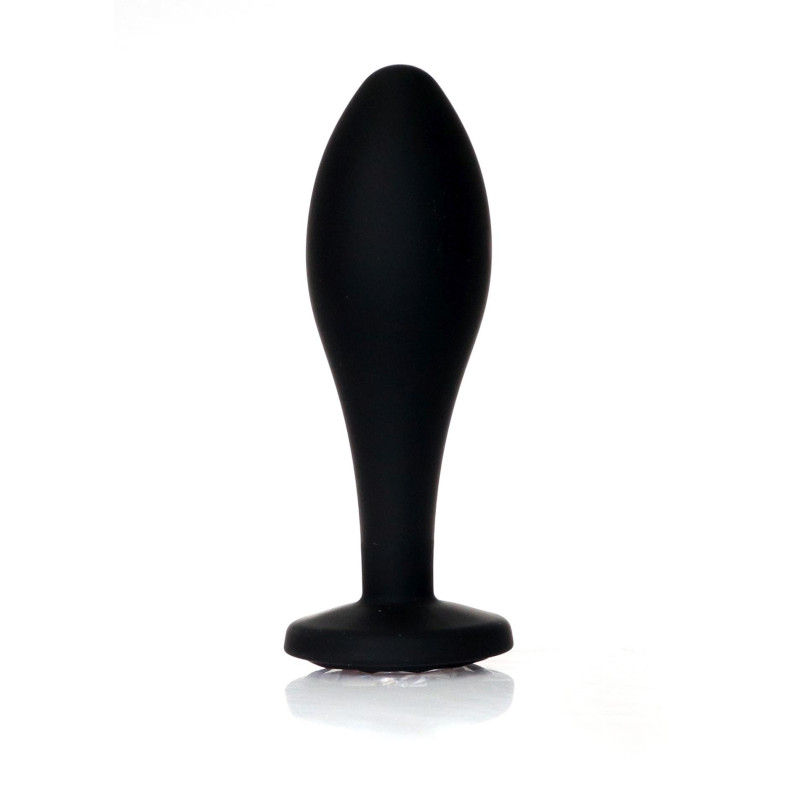 Анальна пробка B - Series HeavyFun Bullet Jewellery Silicone Black Plug, діаметр 3,2 см, довжина 10,5 см, Clear