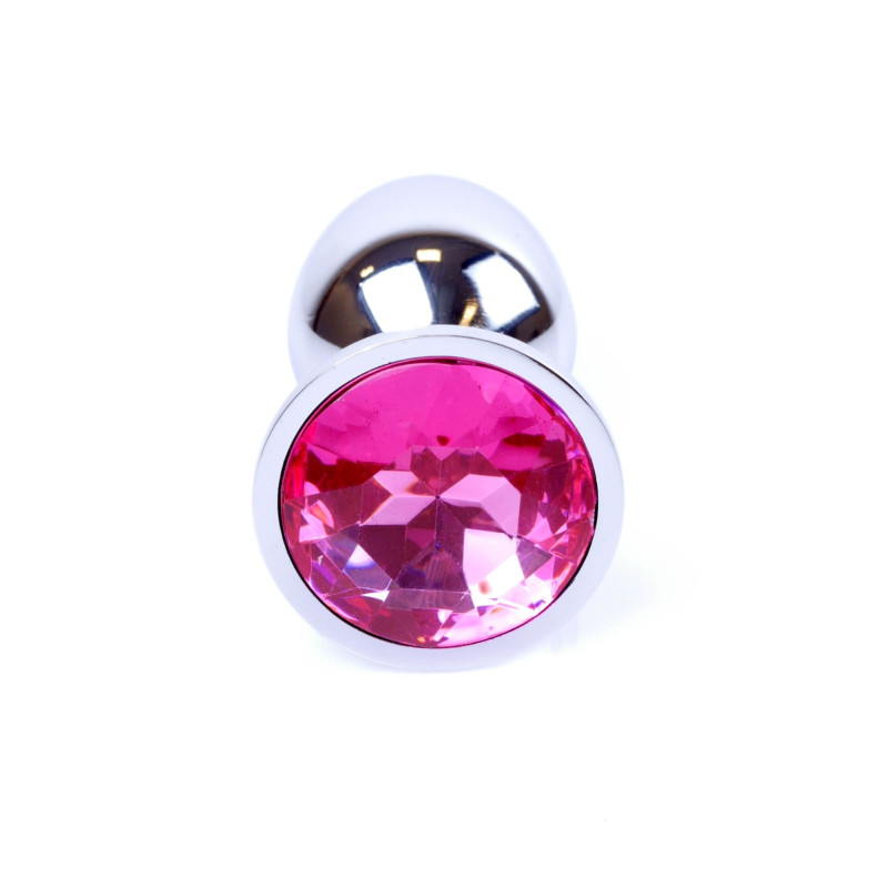 Анальная пробка B - Series HeavyFun Classic Jewellery Silver Plug, диаметр 2,7 см, длина 7 см, Fuchsia