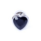 Анальна пробка B - Series HeavyFun Heart Jewellery Silver Plug, діаметр 2,7 см, довжина 7 см, Black