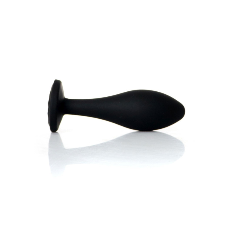 Анальна пробка B - Series HeavyFun Bullet Jewellery Silicone Black Plug, діаметр 3,2 см, довжина 10,5 см, Clear