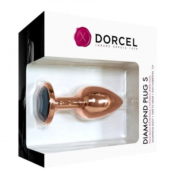 Металева анальна пробка із прикрасою у вигляді кристала Marc Dorcel - Diamond Plug S