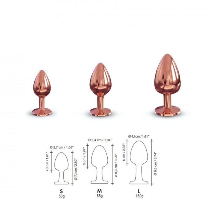 Металева анальна пробка із прикрасою у вигляді кристала Marc Dorcel - Diamond Plug S