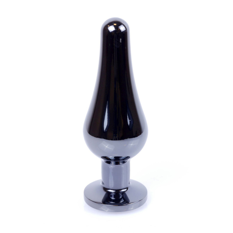 Анальная пробка B - Series HeavyFun Long Jewellery Dark Silver Plug, диаметр 3 см, длина 9,5 см, Blue